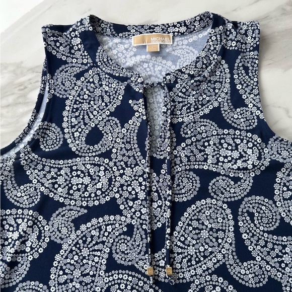 MICHAEL Michael Kors Navy and White Paisley Dress - Picture 5 of 13